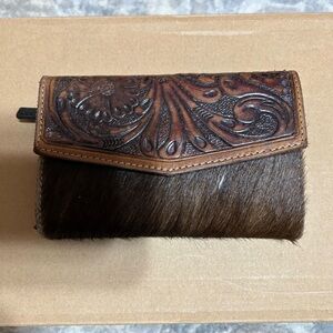 Brown Leather and Fur Wallet